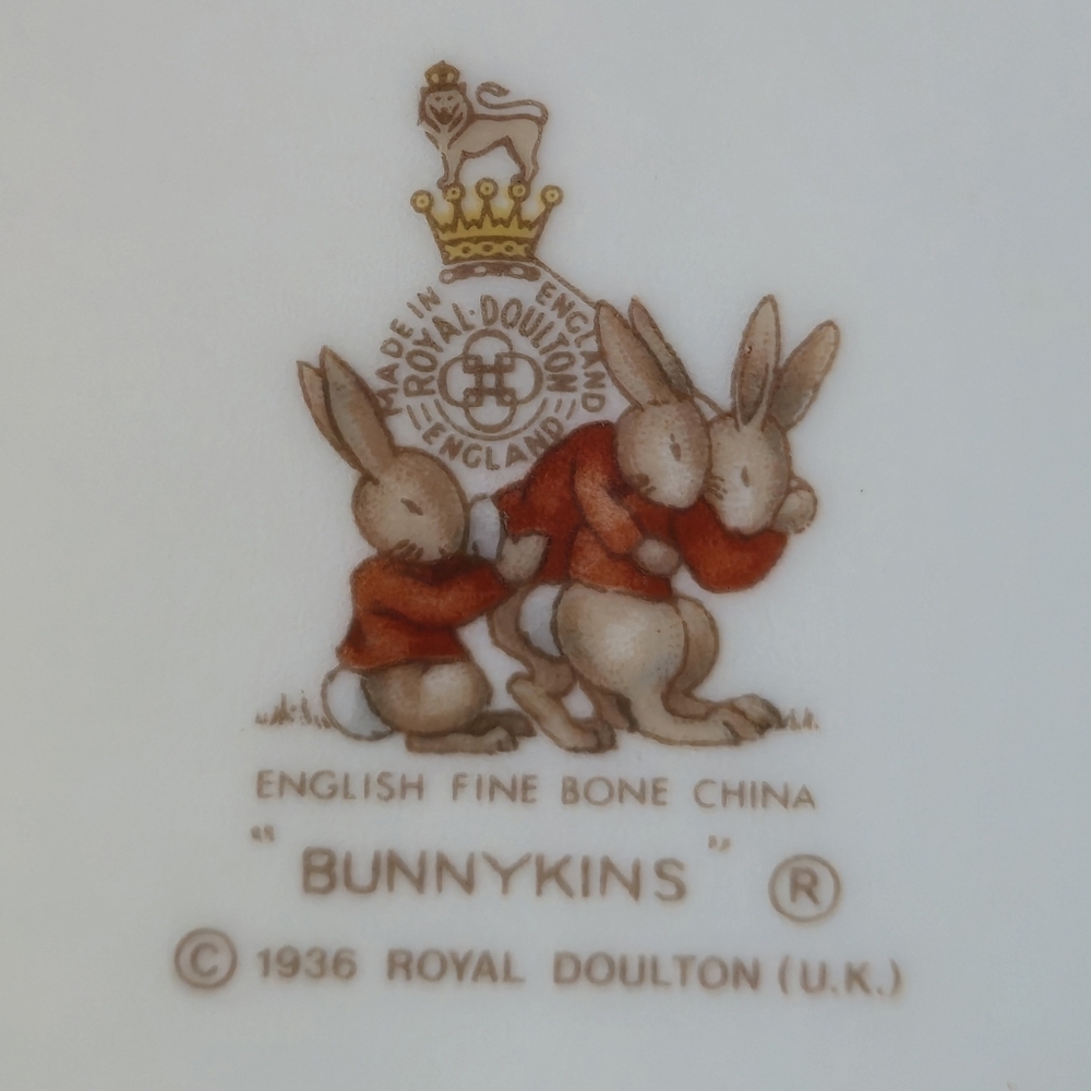 Royal Doulton Bunnykins Bowls Set 2 Vintage Fine Bone China English Kids 1980s - Picture 8 of 16